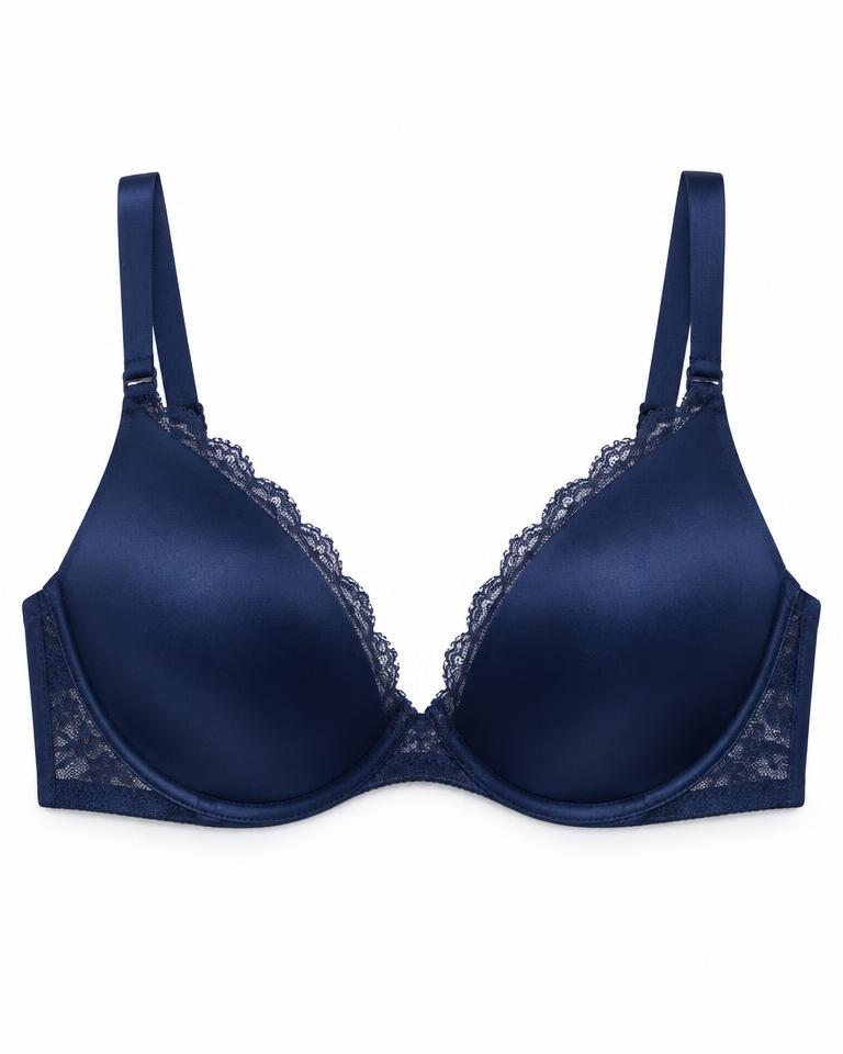 Midnight Satin Plunge Bra
