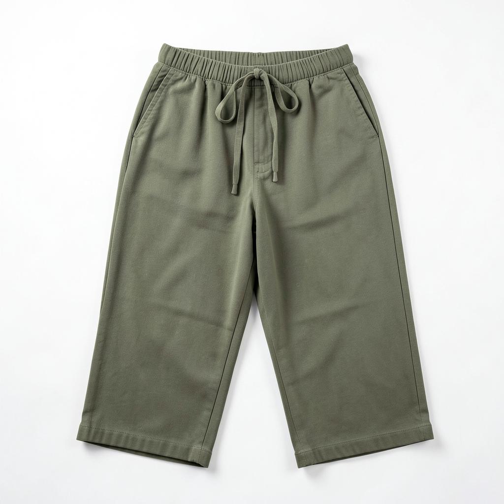 Olive Drawstring Capri Lounge Pants