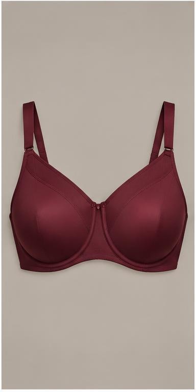 Burgundy Satin Minimizer Bra