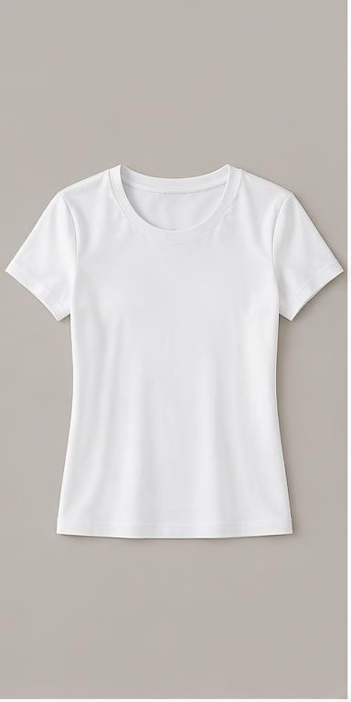 White Mercerised Designer T-Shirt