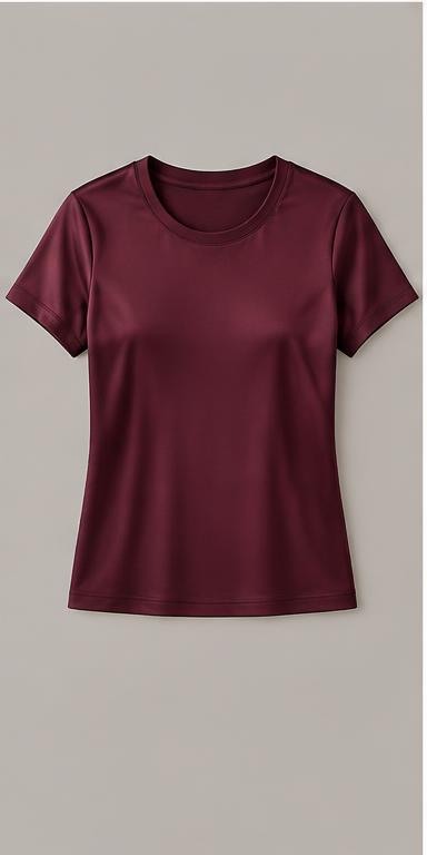 Burgundy Silky-Finish T-Shirt