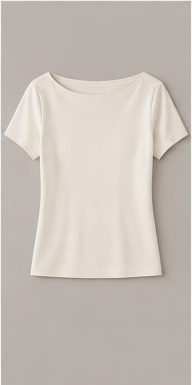 Ivory Boat-Neck Premium T-Shirt