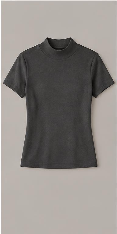 Graphite Mock-Neck Designer T-Shirt