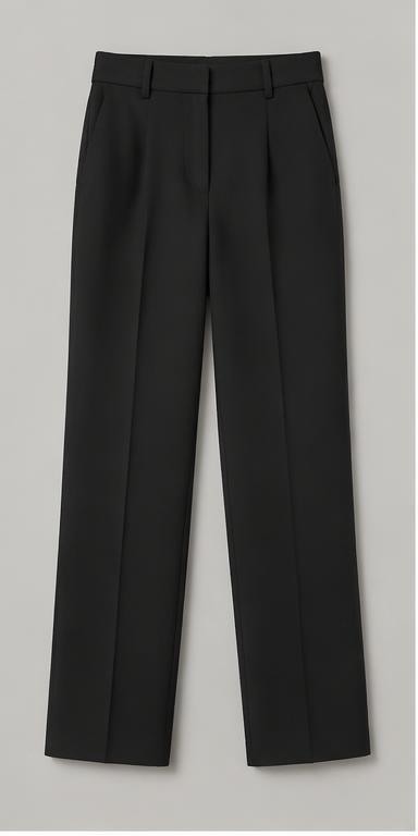 Black Tailored Straight Trousers