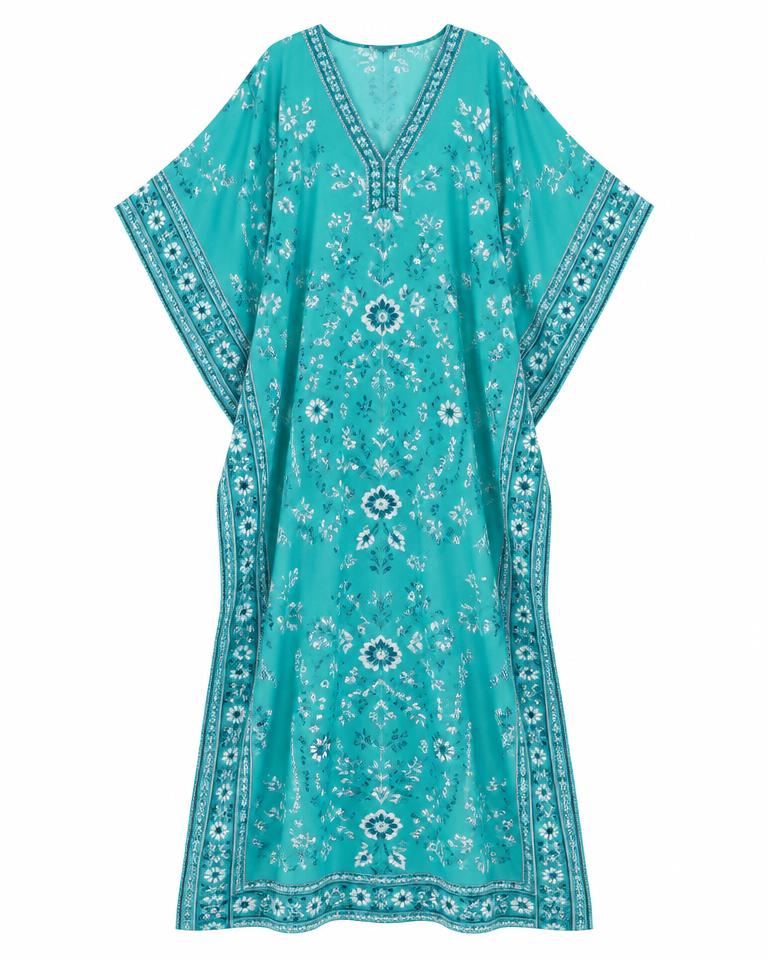 Plum Printed Kaftan Nighty