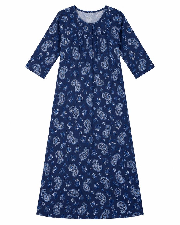 Peach Leaf-Print Nighty