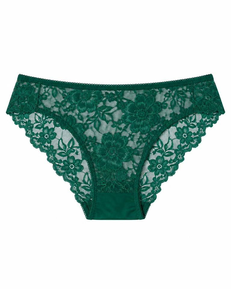 Ivory Lace-Trim Bikini Panty