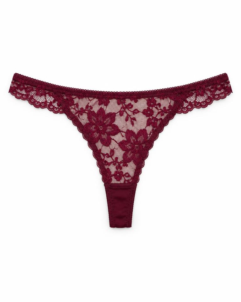 Midnight Floral Lace Thong