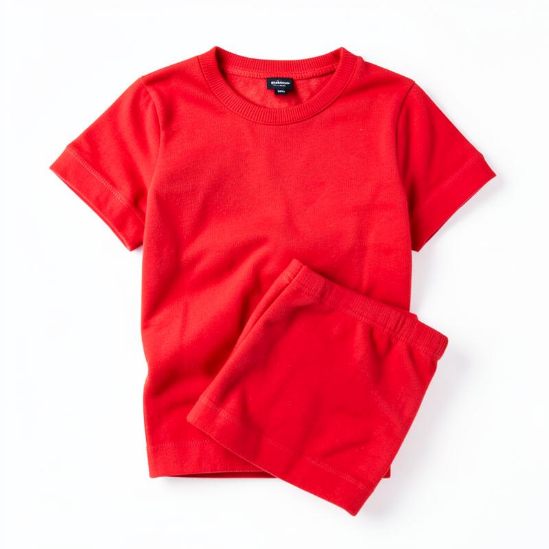 Girls Red Cotton Lounge Tee