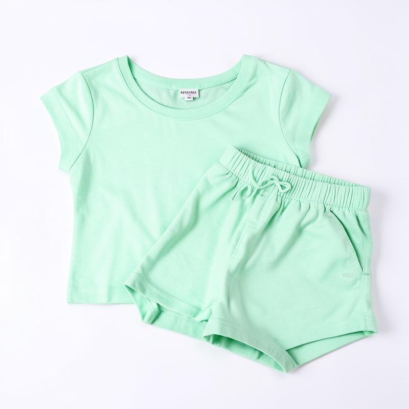 Mint Cotton Tee & Shorts Set