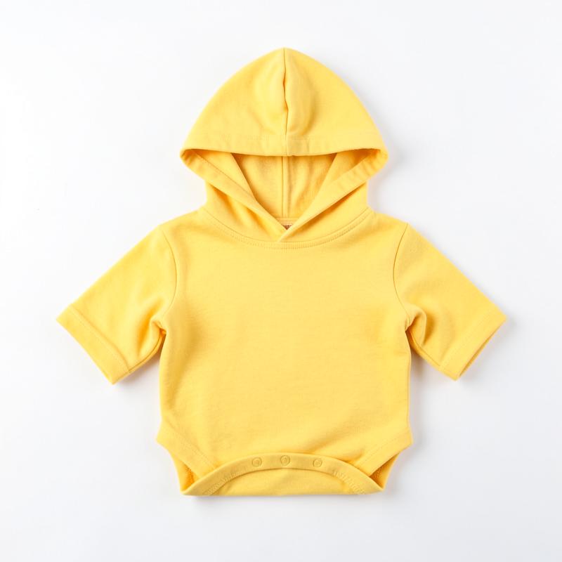 Mustard Hooded Cotton Romper