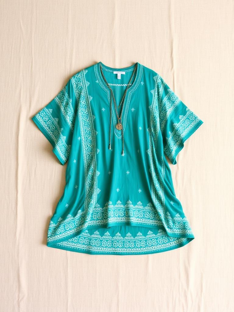 Turquoise Kaftan Nighty