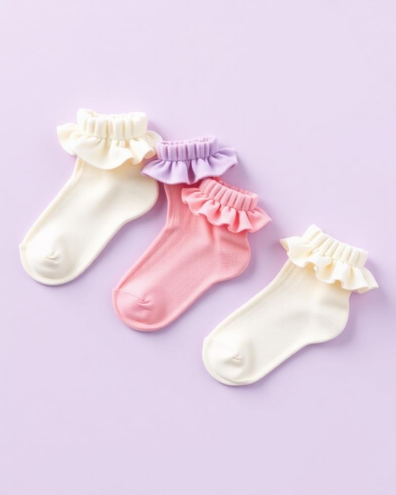 Girls Frill Ankle Socks — Pack of 3