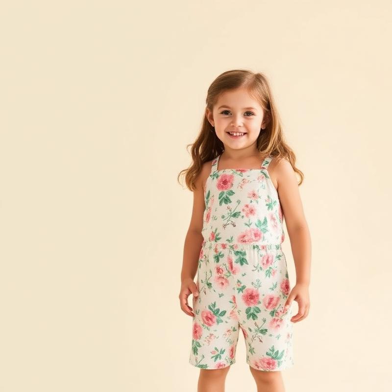 Girls Floral Print Jumpsuit