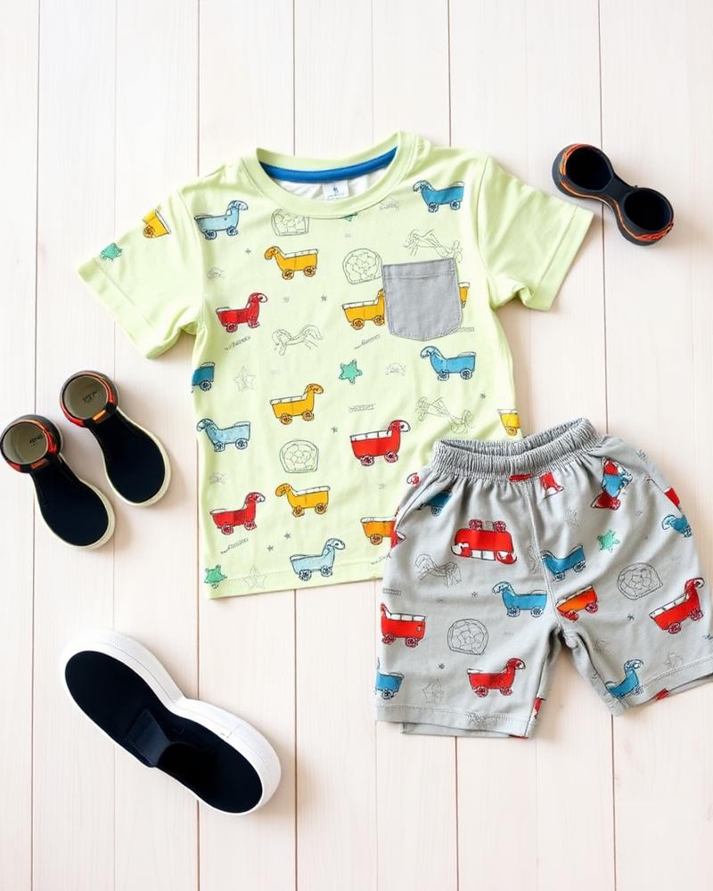 Kids Printed Tee & Shorts