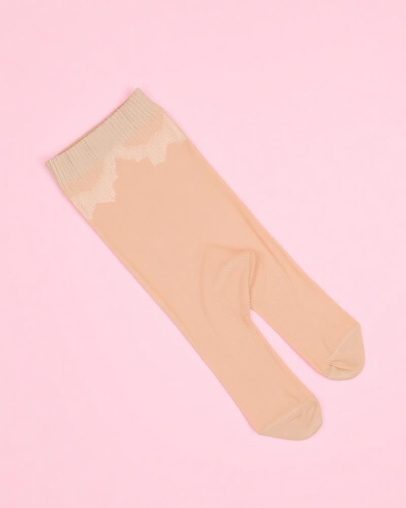 Shimmer Sheer Stockings — Beige