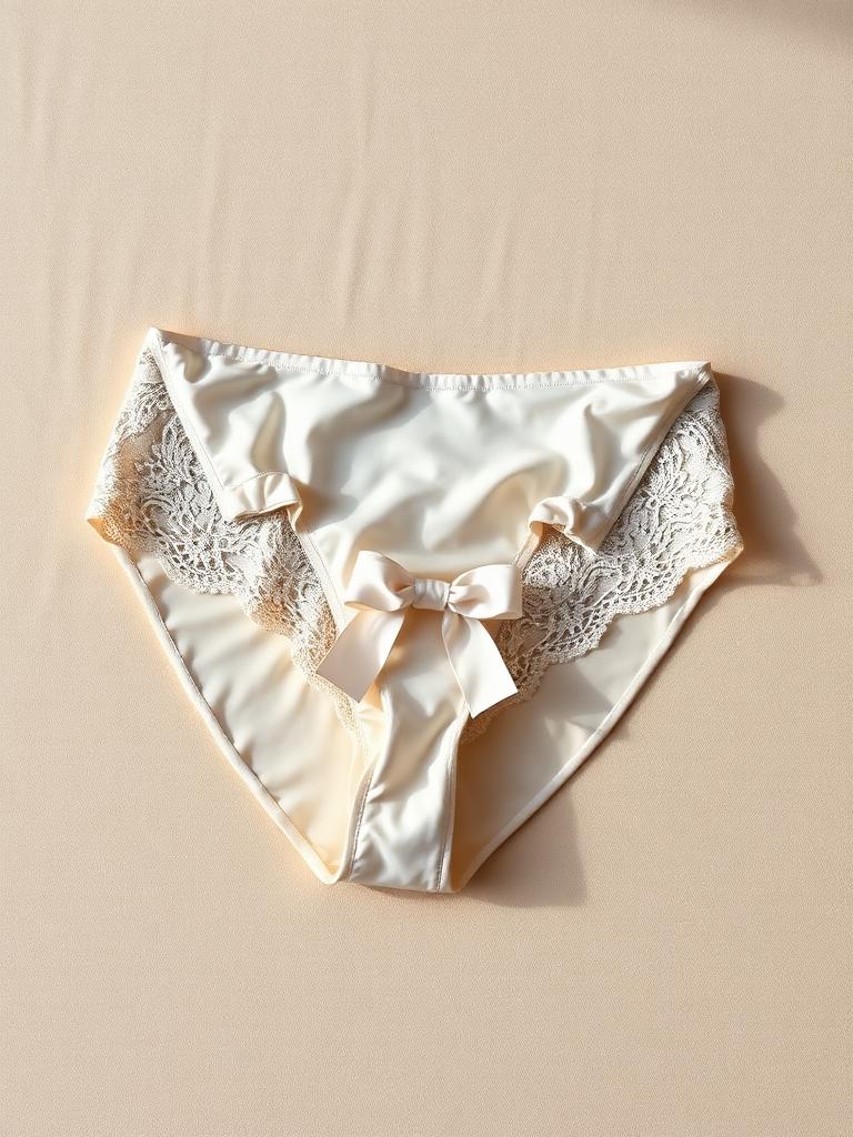 Ivory Satin Lace Thong