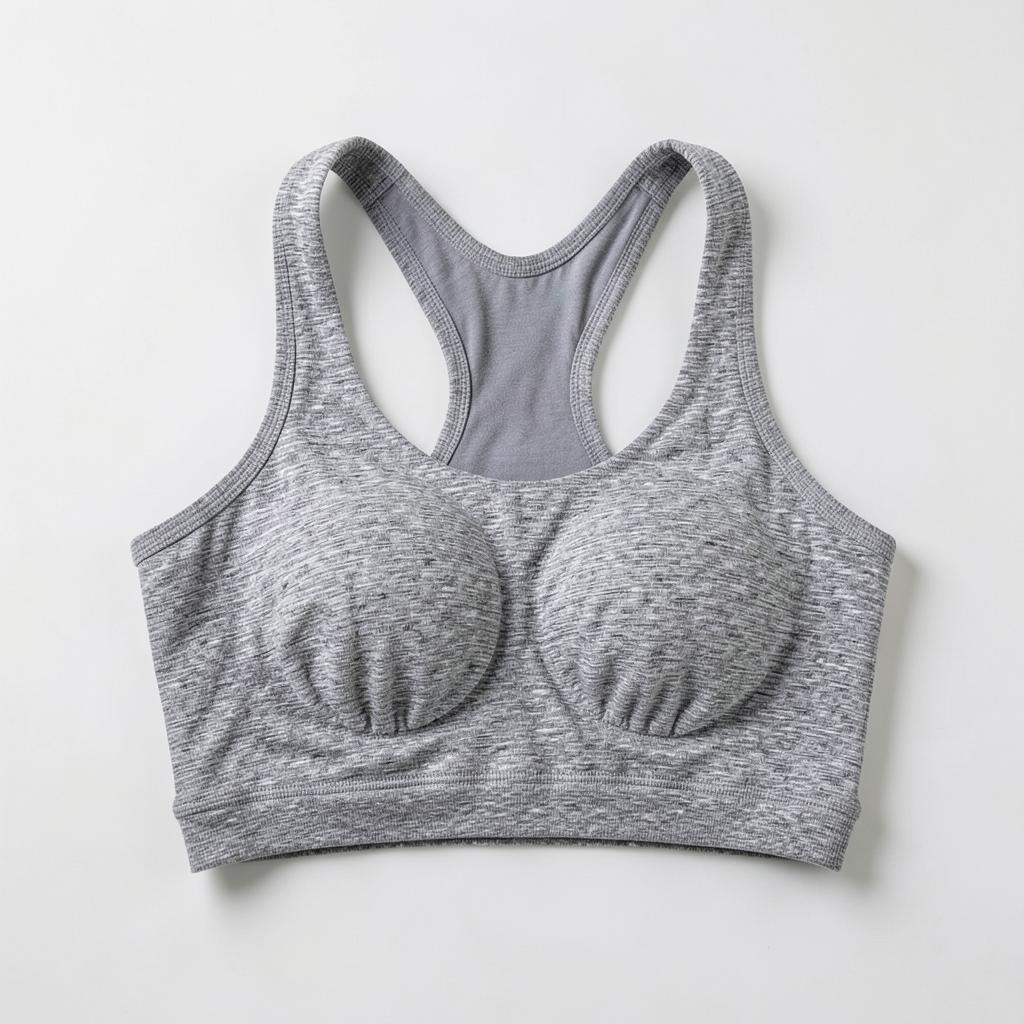 Grey Melange High-Impact Sports Bra