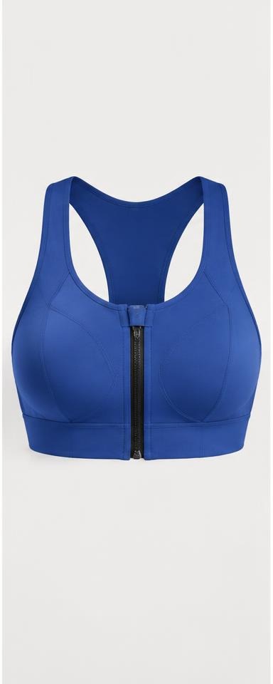 Cobalt Zip-Front High-Impact Sports Bra